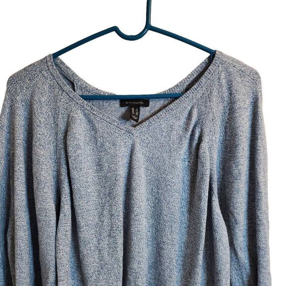 H By Halston Large Marled Unique Batwing Open Concept Sweater - Picture 3 of 8